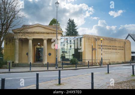 Caerleon Roman Amphitheatre Museum, Monmouthshire, South Wales, Großbritannien, verwaltet von CADW (Verwaltung historischer Stätten in Wales) Stockfoto