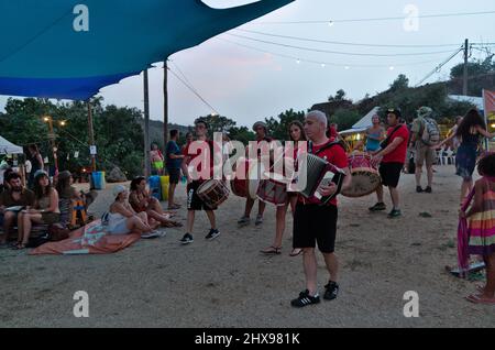 Bombos de Nisa in Andanças Festival 2018. Castelo de Vide, Portugal Stockfoto