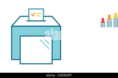 Vektordarstellung des Stimmensymbols in flacher Form auf weißem Hintergrund. Stock Vektor
