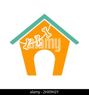 Vektor-Illustration von Cartoon gelben Hund Haus. Stock Vektor