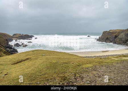 Mangersta Beach an der Westküste der Isle of Lewis in den Äußeren Hebriden, Schottland Stockfoto