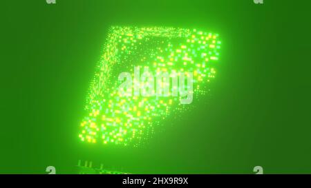 Neongrüne Pixel 4K UHD 3D Abbildung Stockfoto