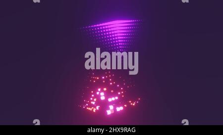 Abstrakte Neon Pyramiden 4K UHD 3D Illustration Stockfoto
