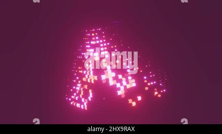 Sci Fi neon cubes 4K UHD 3D Illustration Stockfoto