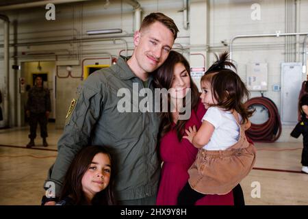 Die militärische Familie vereint sich in Miramar in San Diego Stockfoto