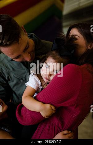 Die militärische Familie vereint sich in Miramar in San Diego Stockfoto