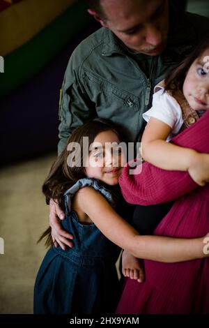 Die militärische Familie vereint sich in Miramar in San Diego Stockfoto