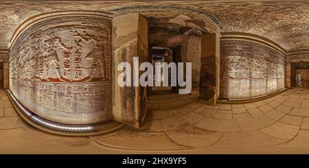 Heiligtum von Alexander im Luxor Tempel in Panorama 360 VR Stockfoto