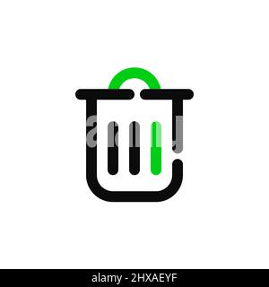 Symbol „Minimaler einfacher Linienkunstkorb“. Pixelgenaue, bearbeitbare Kontur Stock Vektor