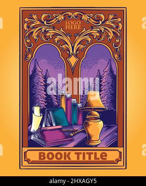 Internationaler Buchtag mit klassisch verzierten eleganten Vektor-Illustrationen für Ihr Logo, Merchandise-T-Shirt, Sticker und Label-Designs, Poster Stock Vektor