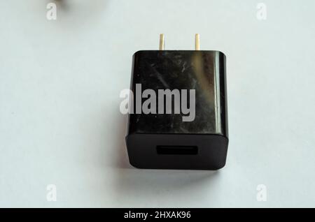 Schwarzer Wandadapter Für Ladegerät Stockfoto