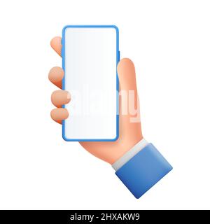 3D Smartphone in der Hand Stock Vektor