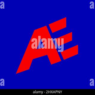 AE-Firmenname Anfangsbuchstaben Monogramm. Symbol für AE-Markenname. Stock Vektor
