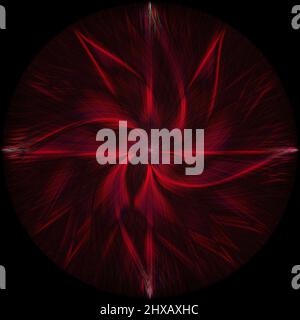 Ein 3D Rendering eines abstrakten roten Spiralhintergrunds Stockfoto