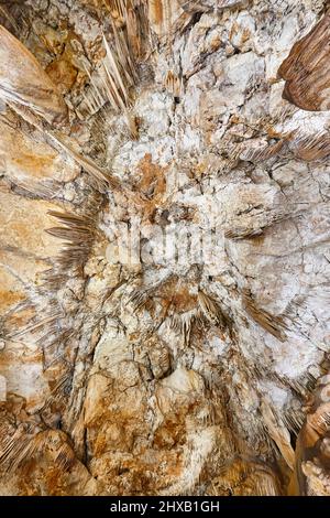 Campanet Höhlen auf Mallorca. Geologisch und mineralisch. Balearen. Spanien Stockfoto