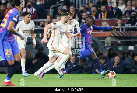 Barcelona, Spanien. 10. März 2022. Ousmane Dembele aus Barcelona während der UEFA Europa League, Runde 16, 1.-Bein-Fußballspiel zwischen dem FC Barcelona und Galatasaray am 10. März 2022 im Camp Nou Stadion in Barcelona, Spanien - Foto Jean Catuffe / DPPI Credit: DPPI Media/Alamy Live News Stockfoto