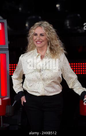 25. november 2021 Mailand. Fotocall in den RAI-Fernsehstudios der Sendung „The Voice Senior“. Im Bild: Antonella Clerici Stockfoto