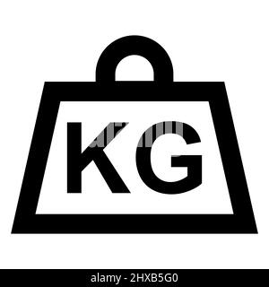 Symbol für die Gewichtsmessung in Kilogramm, Gewicht der Kettlebell in Kilogramm Stock Vektor