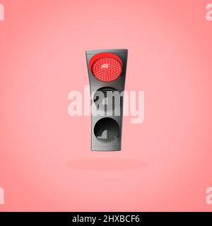 Rote Ampeln auf rotem Hintergrund Stockfoto