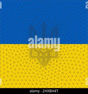 Wappen der Ukraine Staatswappen Nationales ukrainisches Symbol Dreizack verbundene Linien. Vektordarstellung auf weißem Hintergrund isoliert. Stock Vektor