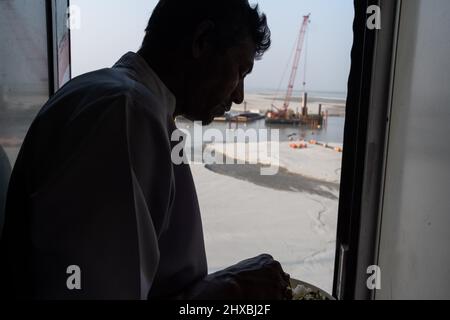 Bangladesch, Khulna, 2021-10-31. Zugfahrt durch Bangladesch Bangladesch. Foto von Martin Bertrand. Bangladesch, Khulna, le 2021-10-31. Reise Stockfoto