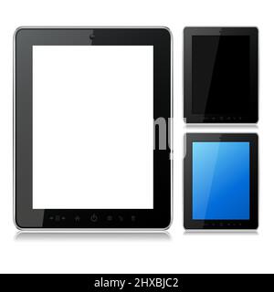 Tablet-pc-Abbildung isoliert auf weißem Hintergrund. Stock Vektor
