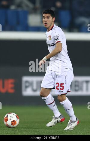 Gewiss Stadium, Bergamo, Italien, 10. März 2022, Exequiel Palacios (Bayer 04 Leverkusen) im Einsatz während Atalanta BC gegen Bayer Leverkusen - Fußball Stockfoto