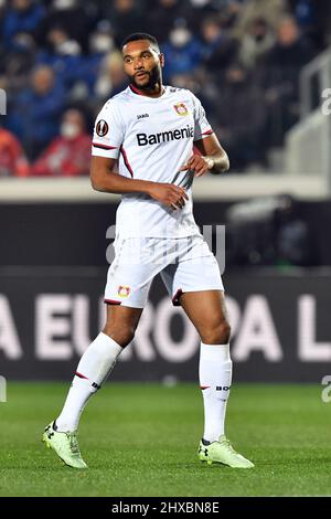 Bergamo, Italien. 10. März 2022. Jonathan Tah (4) von Bayer Leverkusen beim UEFA Europa League-Spiel zwischen Atalanta und Bayer Leverkusen im Gewiss Stadium in Bergamo. (Foto: Gonzales Photo/Alamy Live News Stockfoto