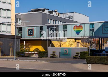 Teleshopping QVC, QVC Handel LLC & Co. Kg, Rhein Studios Düsseldorf Stockfoto
