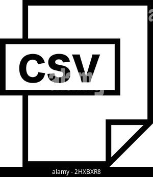 CSV-Dateiformatdaten. Kommagetrennte Variablen. Bearbeitbarer Vektor. Stock Vektor