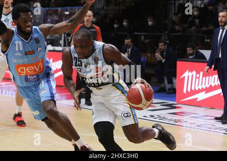 Palazzetto dello Sport Mario Radi, Cremona, Italien, 09. März 2022, David Cournhooh (Vanoli Cremona) während der Vanoli Basket Cremona vs. GeVi Napoli - IT Stockfoto