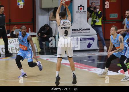 Palazzetto dello Sport Mario Radi, Cremona, Italien, 09. März 2022, Matteo Spagnolo (Vanoli Cremona) während der Vanoli Basket Cremona vs. GeVi Napoli - IT Stockfoto