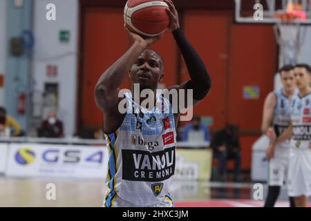 Palazzetto dello Sport Mario Radi, Cremona, Italien, 09. März 2022, David Cournhooh (Vanoli Cremona) während der Vanoli Basket Cremona vs. GeVi Napoli - IT Stockfoto