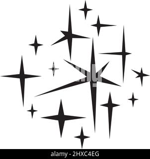 Sparks Set (Kollektion) schwarz-weiße Vektorgrafik Stock Vektor