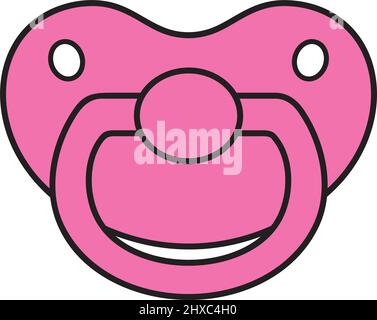 Vektor-Illustration für den rosa Baby-Schnuller (Dummy) Stock Vektor