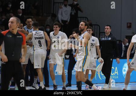 Cremona, Italien. 09. März 2022. Vanoli Basket Cremona während Vanoli Basket Cremona vs GeVi Napoli, Italienische Basketball A Serie Championship in Cremona, Italien, März 09 2022 Quelle: Independent Photo Agency/Alamy Live News Stockfoto