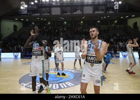 Cremona, Italien. 09. März 2022. Vanoli Basket Cremona während Vanoli Basket Cremona vs GeVi Napoli, Italienische Basketball A Serie Championship in Cremona, Italien, März 09 2022 Quelle: Independent Photo Agency/Alamy Live News Stockfoto