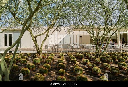 Sunnylands Anwesen. Sunnylands entstand auf der Weltbühne, als das historische Anwesen 1966 fertiggestellt wurde. Seitdem hat sie acht US-Präsidenten begrüßt Stockfoto