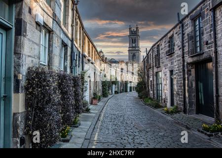Blick entlang der Circus Lane in Edinburgh Stockfoto