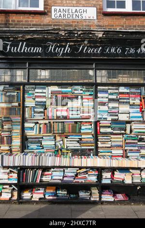 Hurlingham Bookshop, Ranelagh Gardens, Fulham High Street, London, SW6, England, Großbritannien Stockfoto