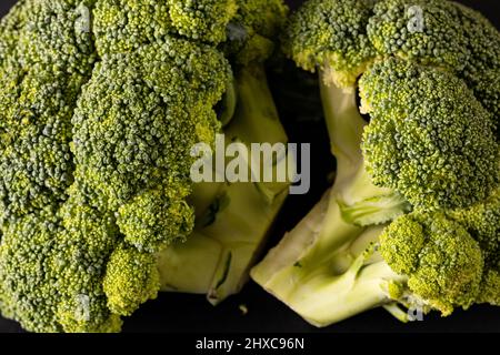 Extreme Nahaufnahme von frischem grünem Brokkolis Stockfoto