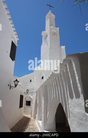 Dies ist die Stadt namens Binibeca Viejo, Menorca, ballearischen Inseln, Spanien. Stockfoto