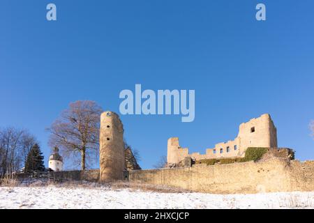 Frauenstein, Burgruine Frauenstein, Erzgebirge, Sachsen, Sachsen, Deutschland Stockfoto