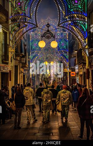 Der Adler von Valls bei der Prozession des Valls-Decennial-Festivals 2022, zu Ehren der Jungfrau der Candlemas in Valls (Tarragona, Katalonien, Spanien) Stockfoto