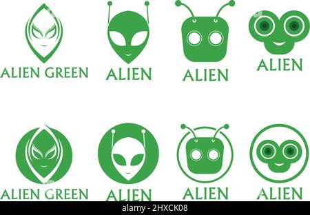 Alien Head Logo und Symbol Symbol Vektor Stock Vektor