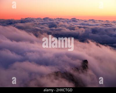 Abenddämmerung auf der Zugspitze Stockfoto