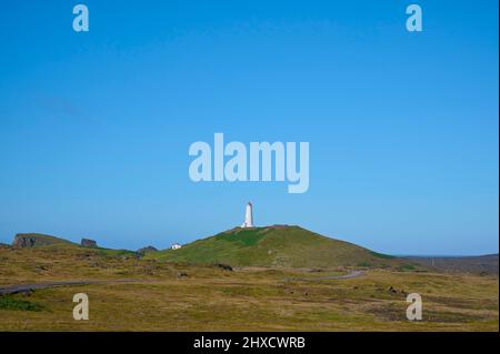 Rekjanes, Leuchtturm, Sommer, Halbinsel Reykjanes, SuÃ urnes, Südwesten, Island Stockfoto