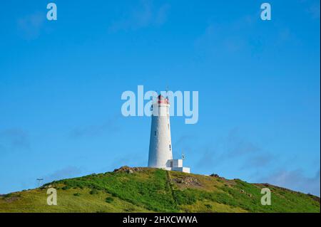 Rekjanes, Leuchtturm, Sommer, Halbinsel Reykjanes, SuÃ urnes, Südwesten, Island Stockfoto