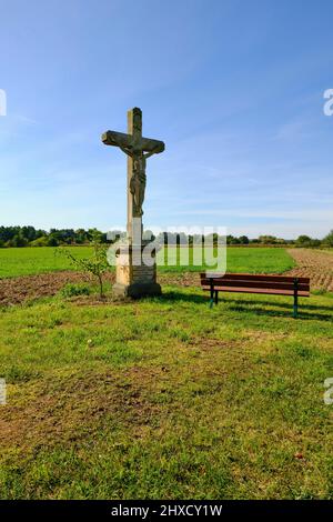 Landschafts- und Steinbruchteiche bei Dörfleins, Teil des LIFE-Natur-Projektes Oberes Maintal, Stadt Hallstadt, Landkreis Bamberg, Oberfranken, Franken, Bayern, Deutschland Stockfoto