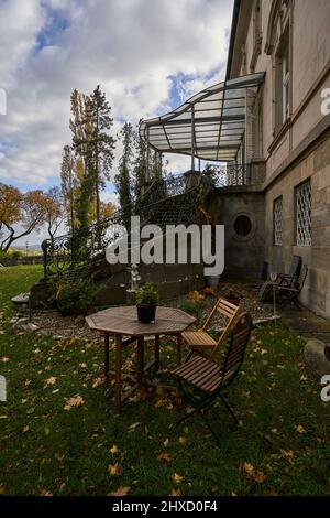 Schloss Craheim und Schlosspark bei Wetzhausen, Stadtlauringen Markt, Kreis Schweinfurt, Unterfranken, Bayern, Deutschland Stockfoto